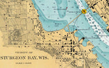 1908 Nautical Map of Sturgeon Bay Lake Michigan