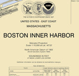 2012 Nautical Map of Boston Mass Inner Harbor