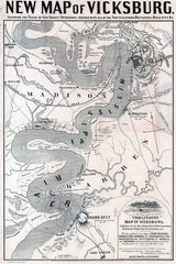 1863 Map of Vicksburg Mississippi Plantations