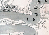 1863 Map of Vicksburg Mississippi Plantations