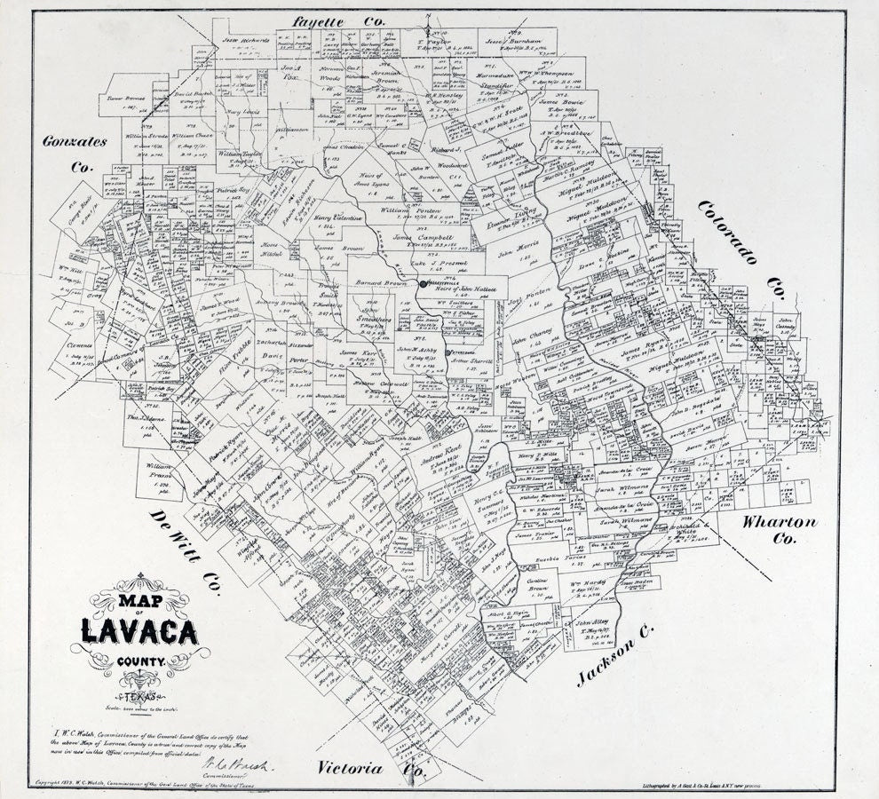 1879 Map of Lavaca County Texas