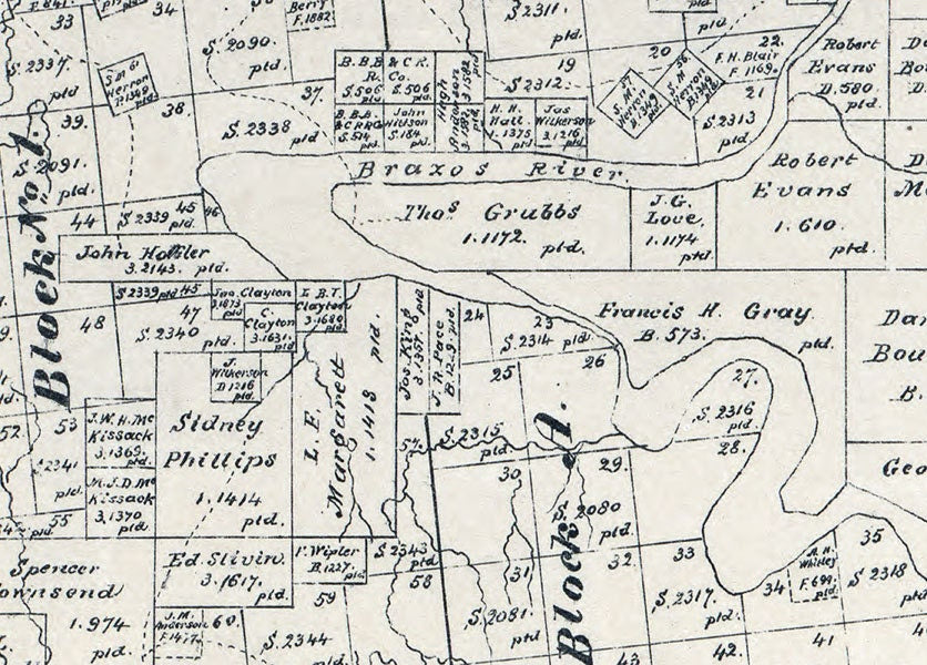 1879 Map of Palo Pinto County Texas