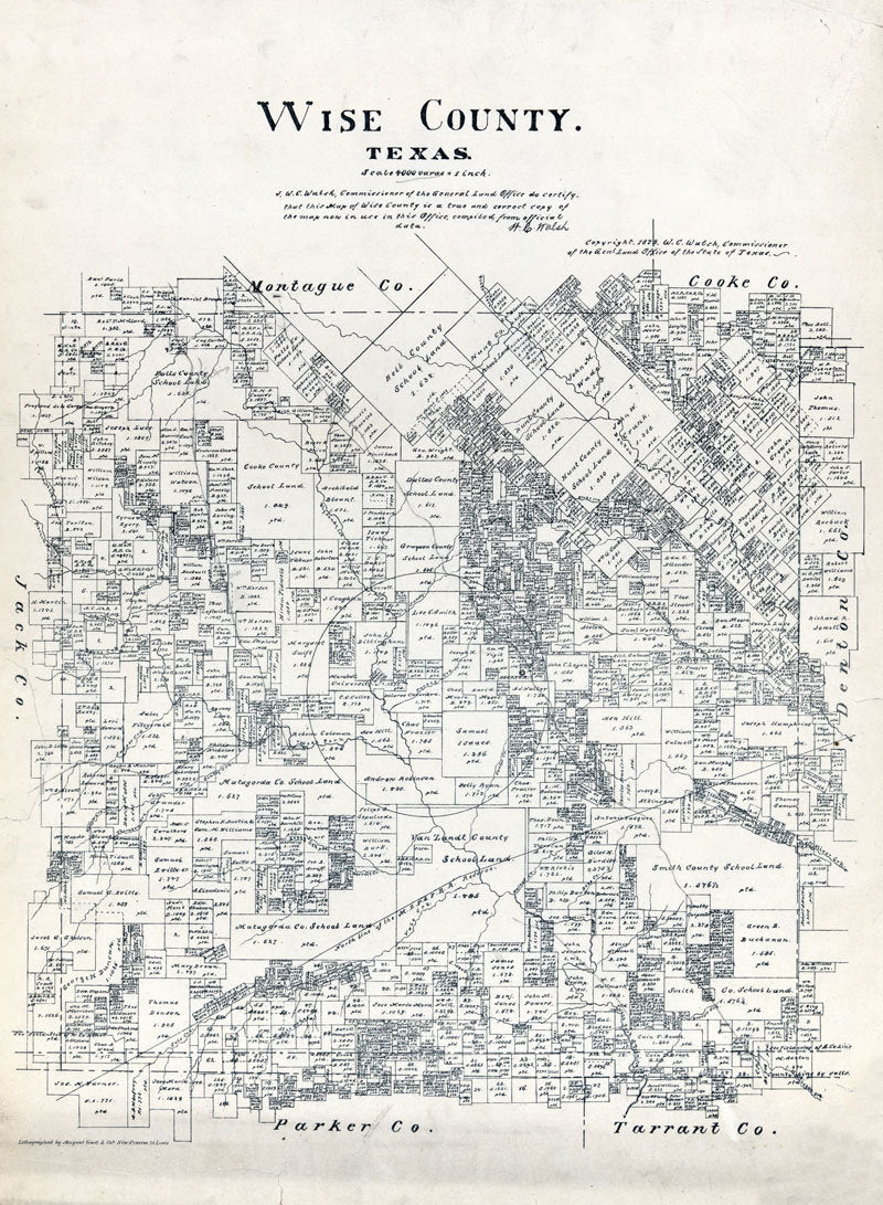 1879 Map of Wise County Texas