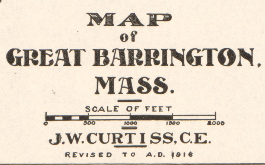 1919 Map of Great Barrington Massachusetts