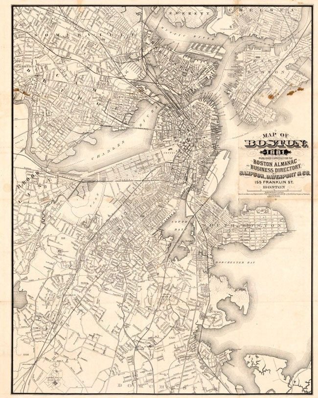1881 Map of Boston Massachusetts