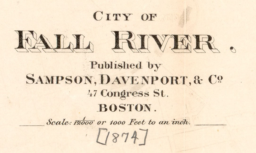 1874 Map of Fall River Massachusetts