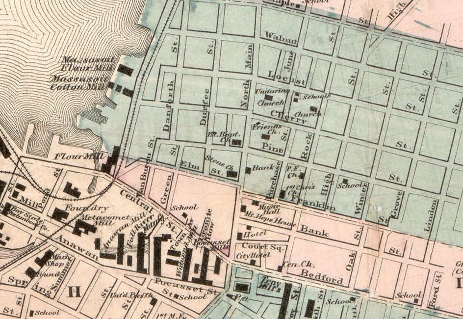 1874 Map of Fall River Massachusetts