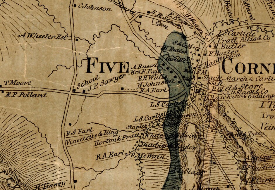 1859 Map of Plymouth Windsor County Vermont