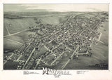 1890 Panoramic Map of Montrose Susquehanna County Pa
