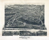 1891 Panoramic Map of Asheville North Carolina