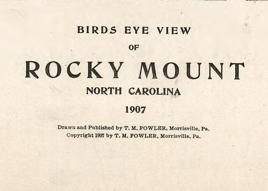 1907 Panoramic Map of Rocky Mount North Carolina