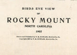 1907 Panoramic Map of Rocky Mount North Carolina