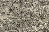 1912 Panoramic Map of Asheville Buncombe County North Carolina