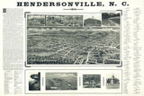 1913 Panoramic Map of Hendersonville North Carolina