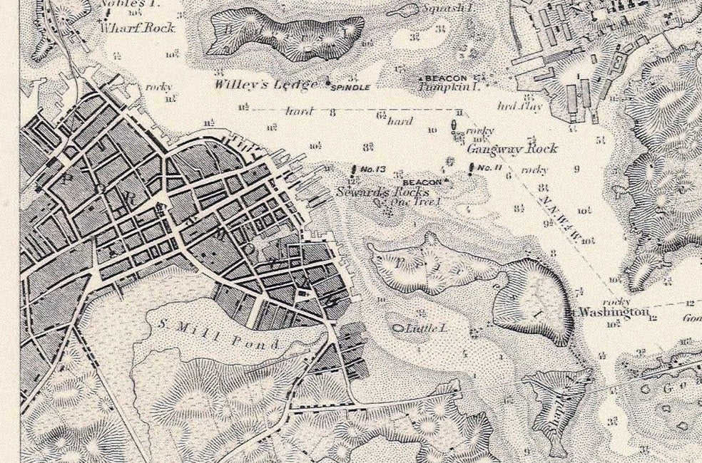 1866 Nautical Map of Portsmouth Harbor New Hampshire
