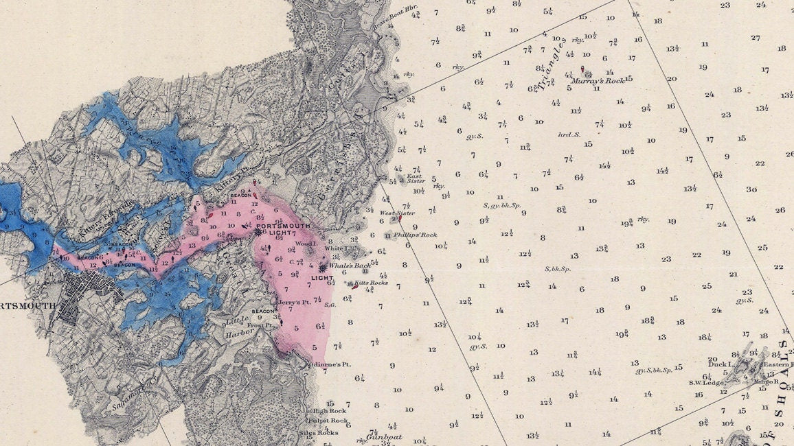 1867 Nautical Map of Wells to Cape Ann Massachusetts