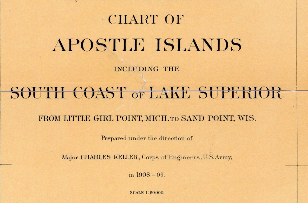 1909 Nautical Map of Apostle Islands Lake Superior