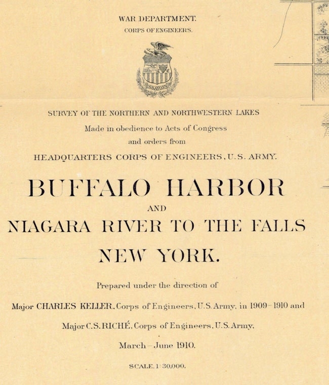 1910 Nautical Map of Niagara River New York