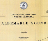 1933 Nautical Map of Albemarle Sound North Carolina