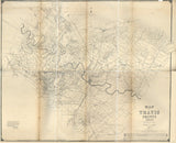 1880 Farm Line Map of Travis County Texas Austin