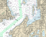 2013 Nautical Map of Narragansett Bay and New Port Harbor Rhode Island