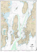 2013 Nautical Map of Narragansett Bay and New Port Harbor Rhode Island