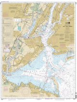 2014 Nautical Map of New York Harbor New York City