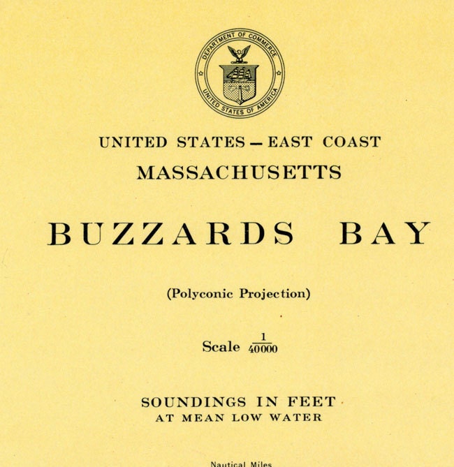 1950 Nautical Map of Buzzards Bay Massachusetts