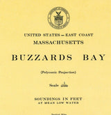 1950 Nautical Map of Buzzards Bay Massachusetts