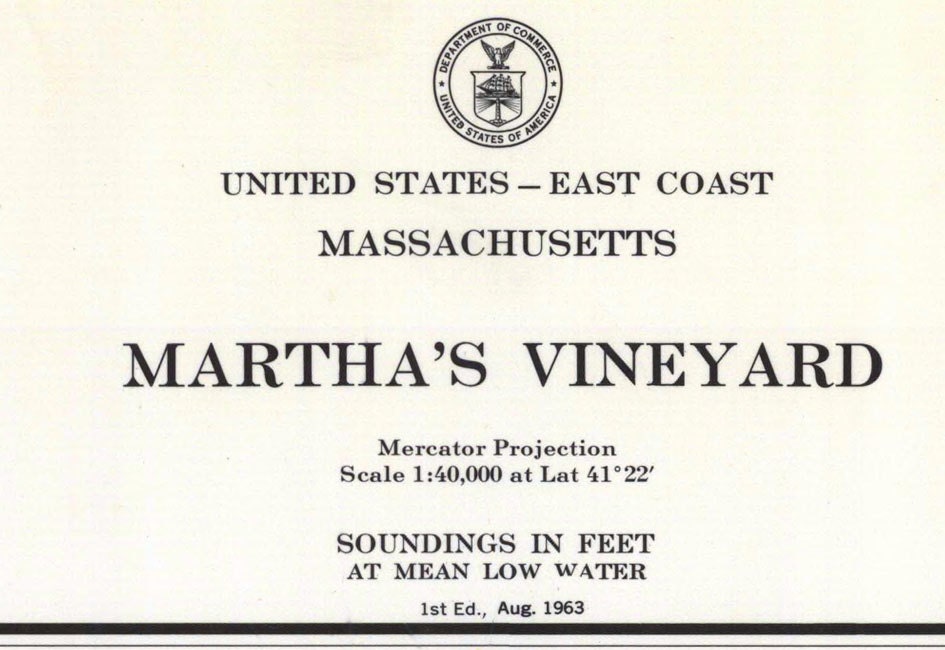 1967 Nautical Map of Marthas Vineyard Massachusetts