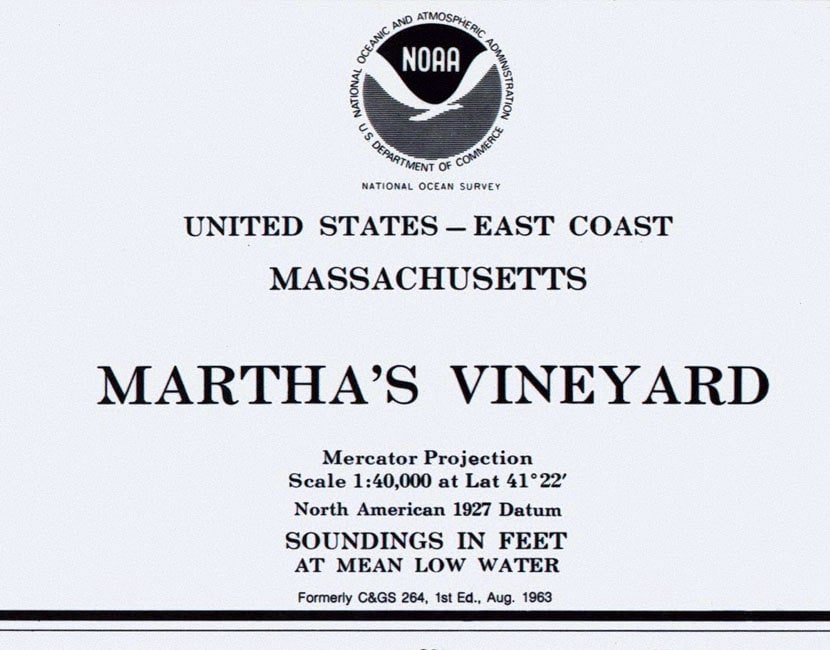 1981 Nautical Map of Marthas Vineyard Massachusetts