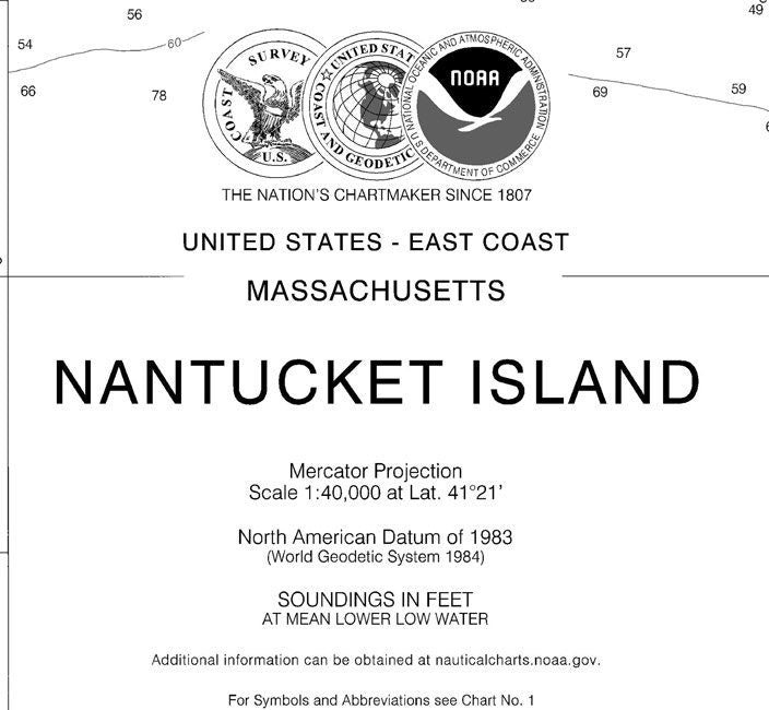 2014 Nautical Map of Nantucket Island Massachusetts