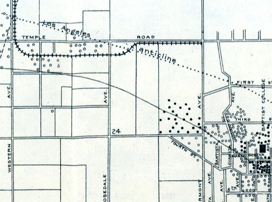 1906 Map of Los Angeles Oil Fields California