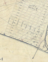 1875 Map of Santa Monica California Topography