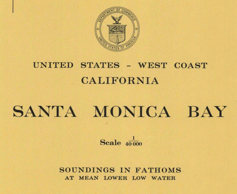 1948 Nautical Map of Santa Monica Bay California