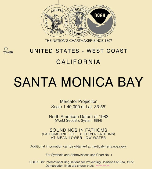 2010 Nautical Map of Santa Monica Bay King Harbor California