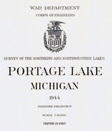 1944 Nautical Map of Portage Lake Manistee County Michigan Onekama