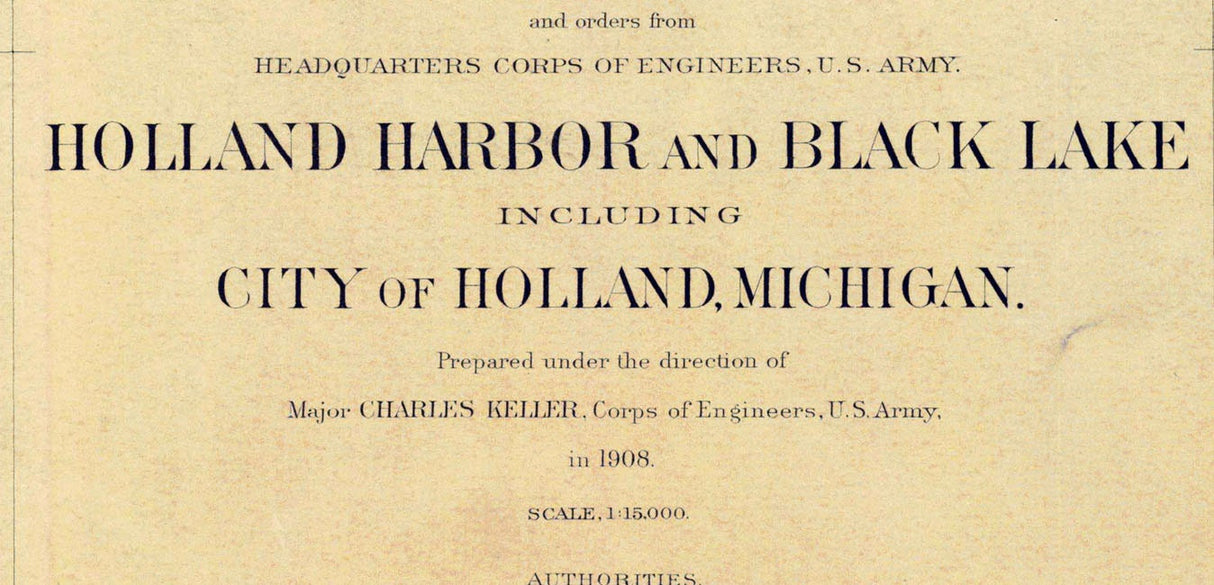 1908 Nautical Map of Holland Harbor & Black Lake Michigan