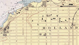 1938 Nautical Map of Holland Harbor & Black Lake Michigan