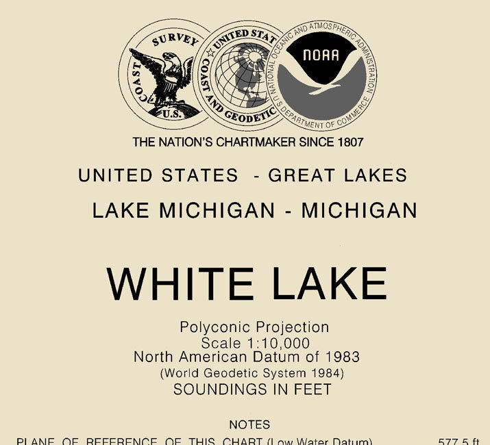 2015 Nautical Map of White Lake Michigan