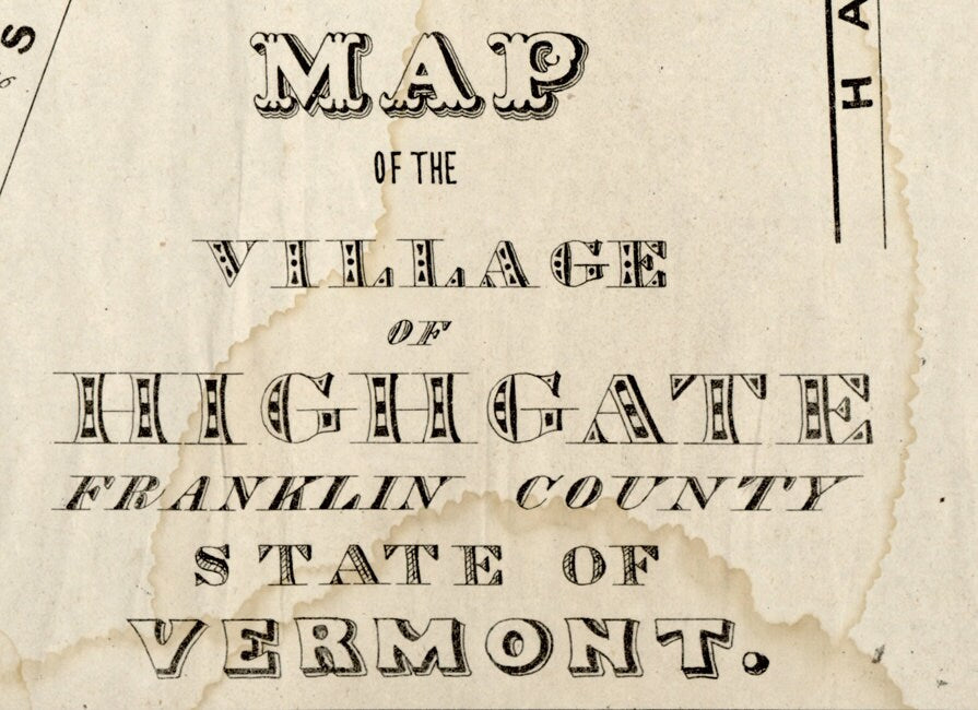 1836 Map of Highgate Franklin County Vermont