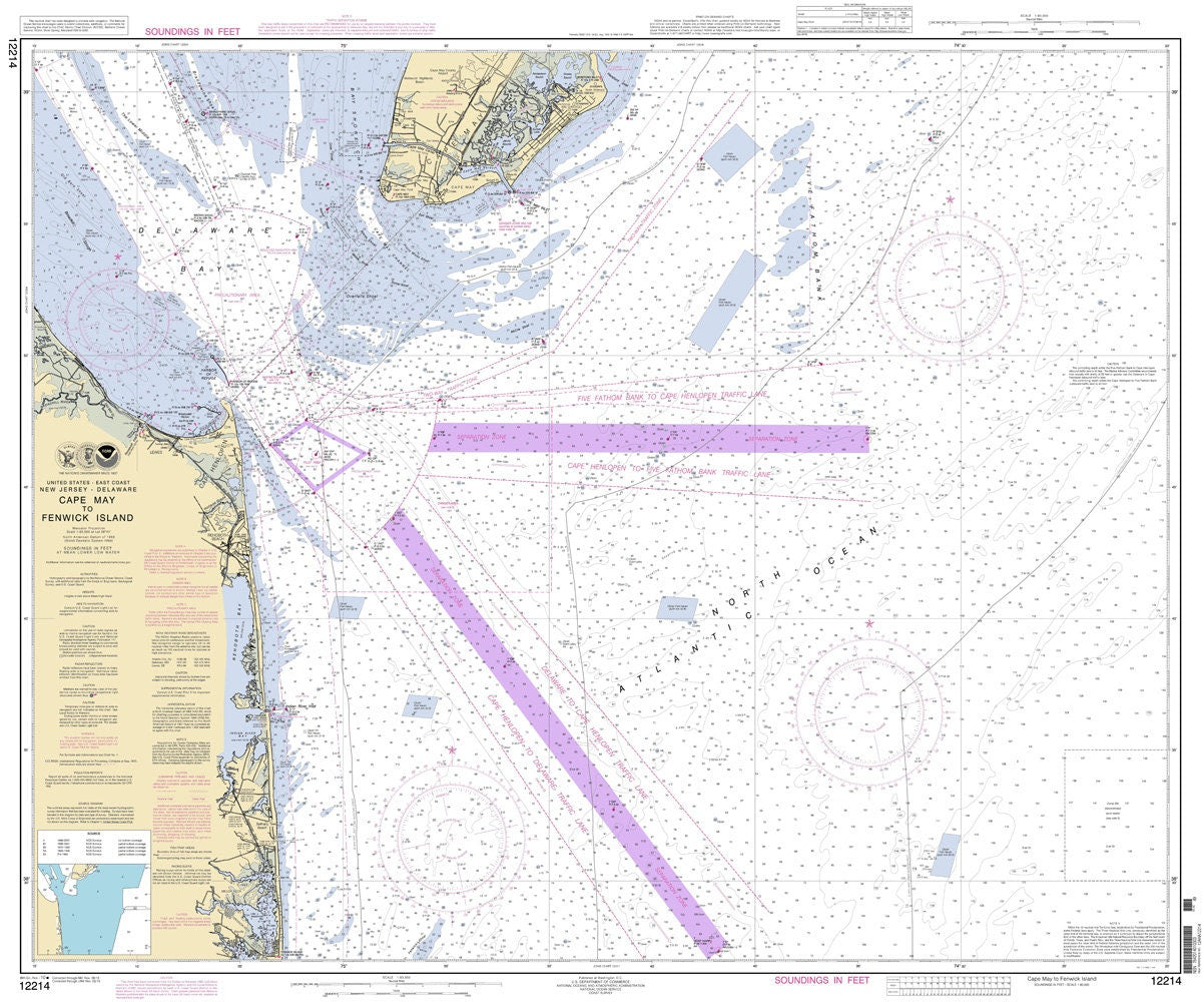 2010 Nautical Map of Cape May to Fenwick Island