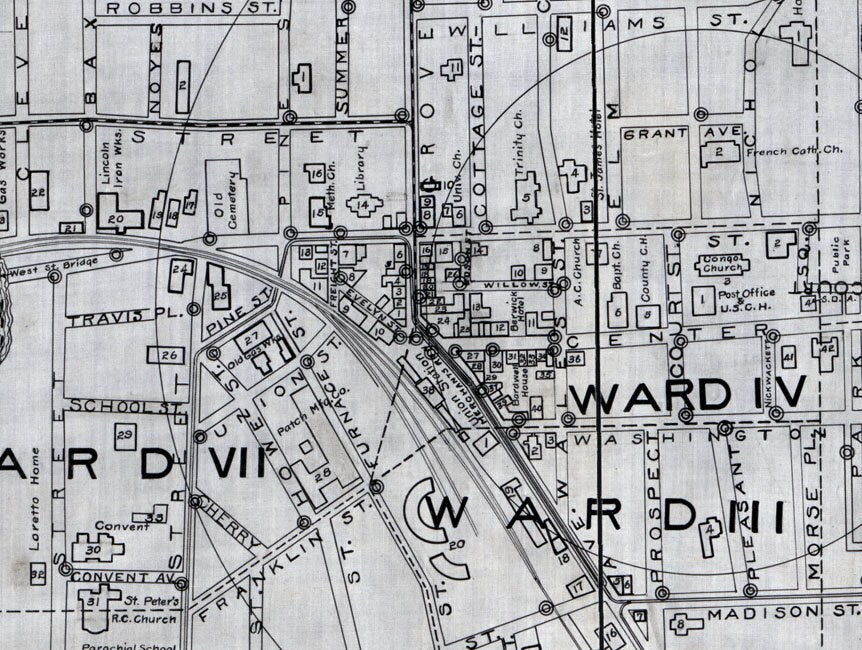 1910 Map of Rutland Vermont