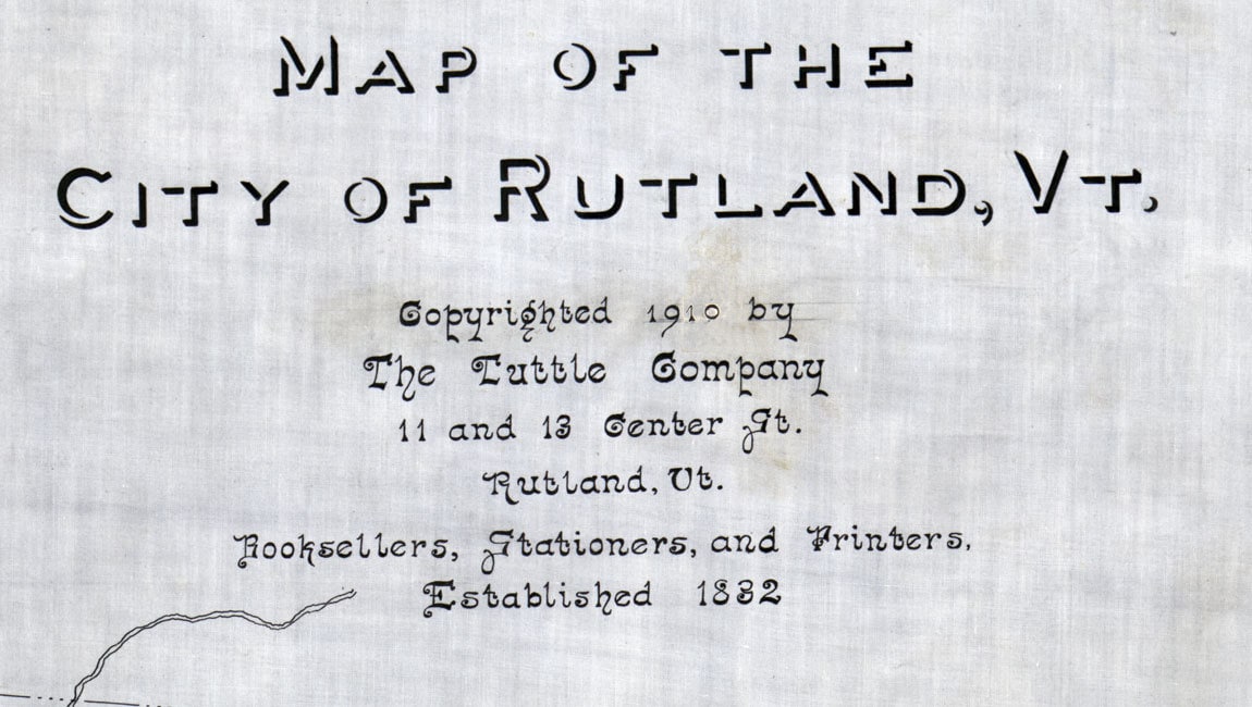 1910 Map of Rutland Vermont