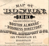1881 Map of Boston Massachusetts