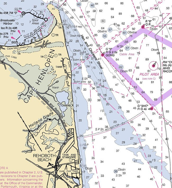 2010 Nautical Map of Cape May to Fenwick Island