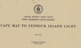 1912 Nautical Map of Capemay to Fenwick Island Light Delaware