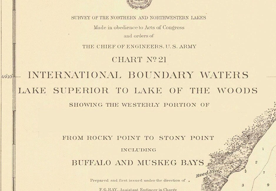 1919 Nautical Map of Lake of The Woods Minnesota