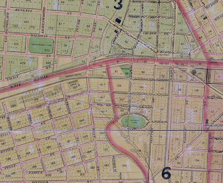 1868 Map of the City of Syracuse New York