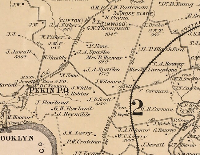 1877 Map of Southern Jessamine County Kentucky